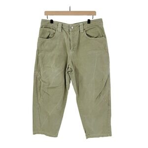 Zara Sage Green Barrel Leg Jeans High Waisted Utility Size 10 Earthy Goblin